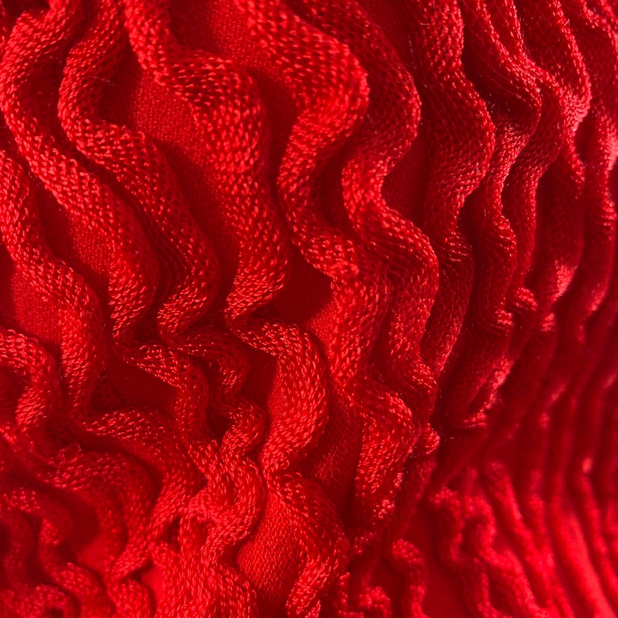 ALEXANDER MCQUEEN Talla S Vestido rojo de viscosa texturizado de manga larga en venta 2