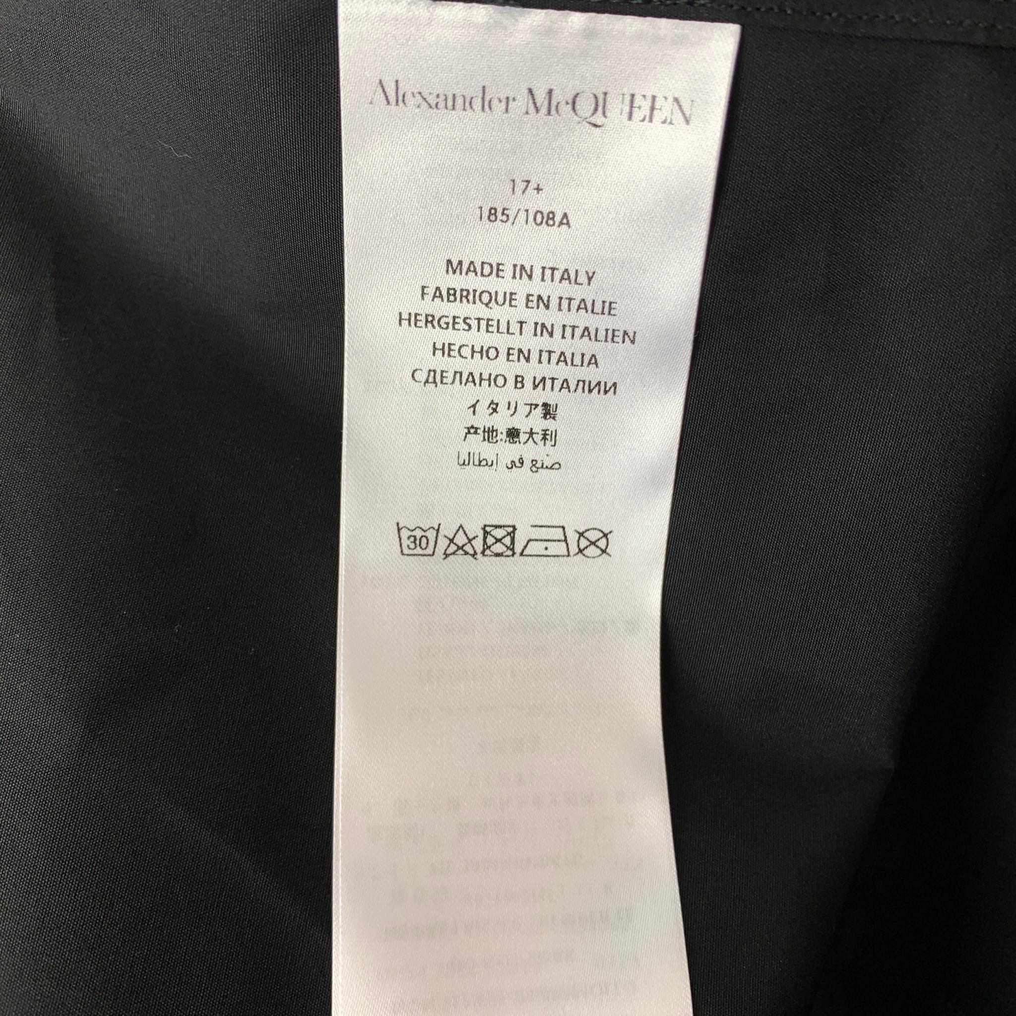 ALEXANDER MCQUEEN Size XL Black & Red Cotton Long Sleeve Shirt 1
