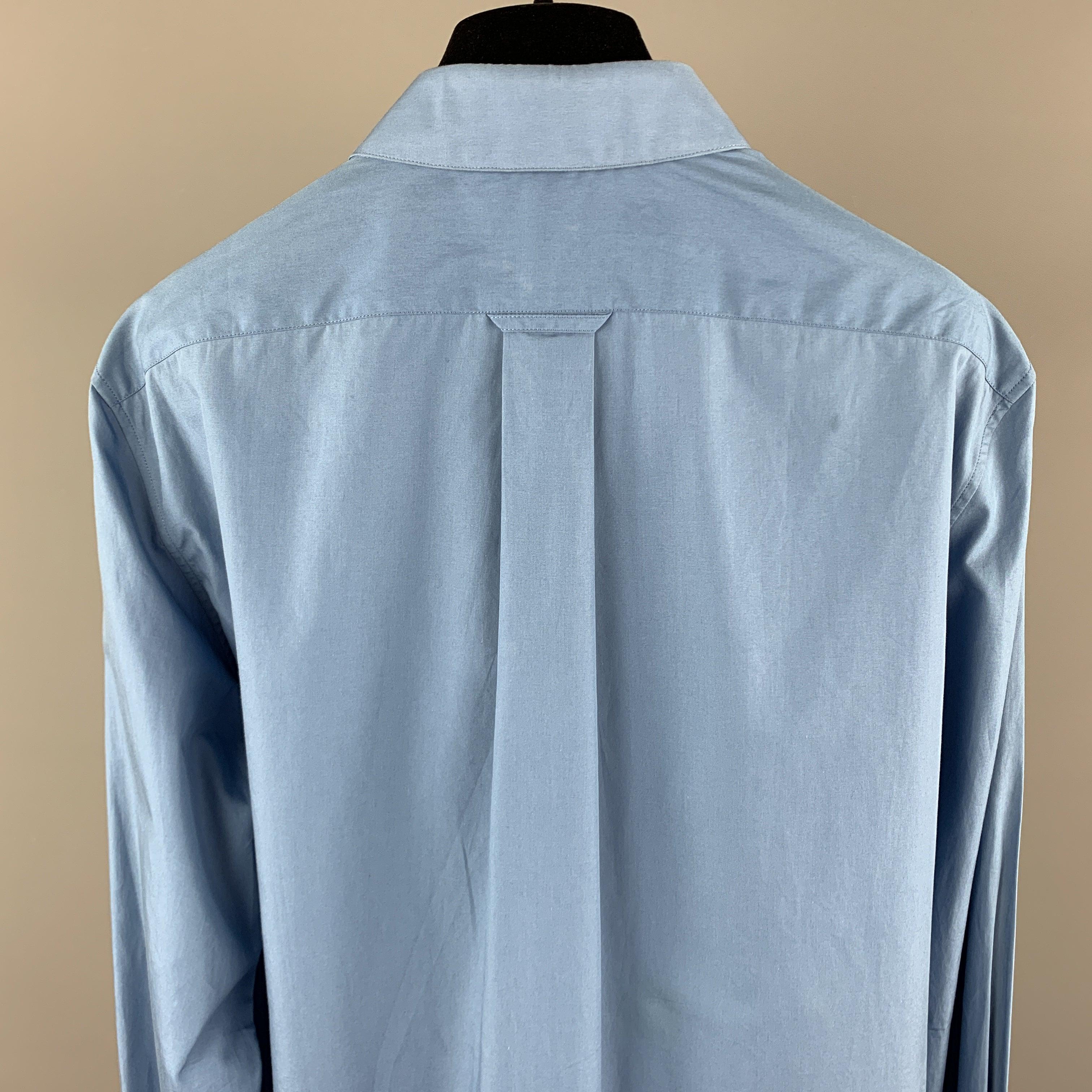Men's ALEXANDER MCQUEEN Size XS Blue Cotton Long Sleeve Shirt For Sale