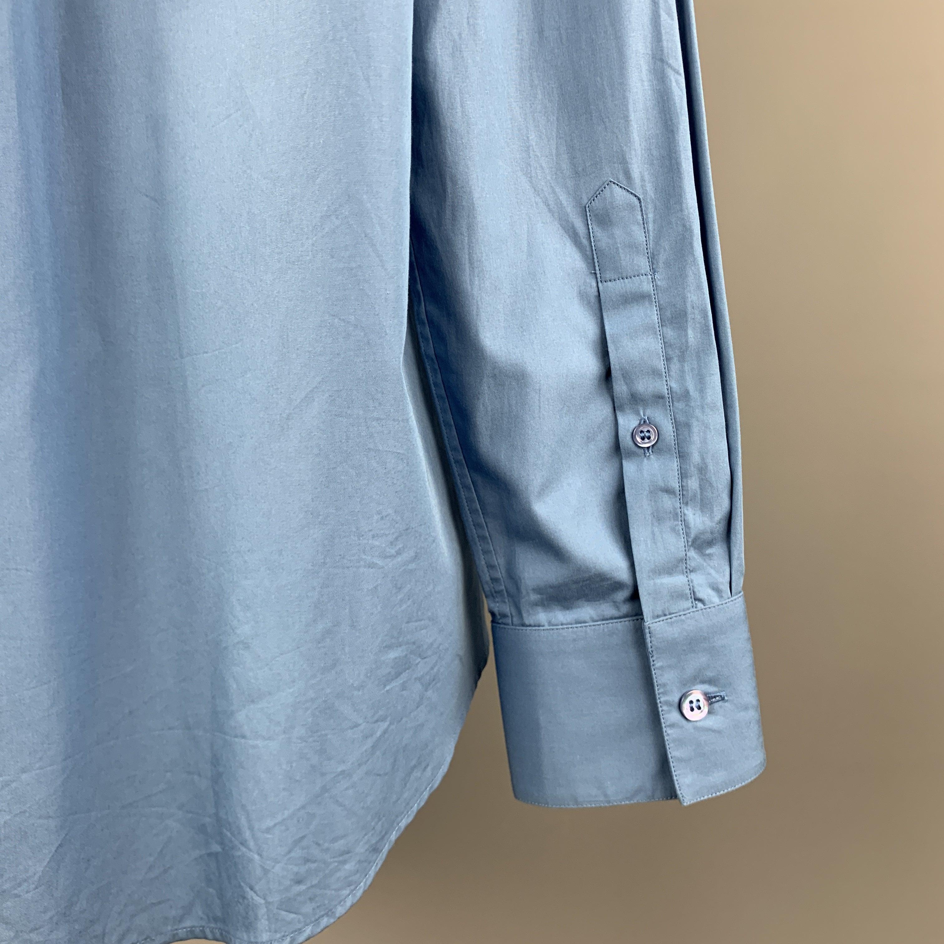 ALEXANDER MCQUEEN Size XS Blue Cotton Long Sleeve Shirt For Sale 1