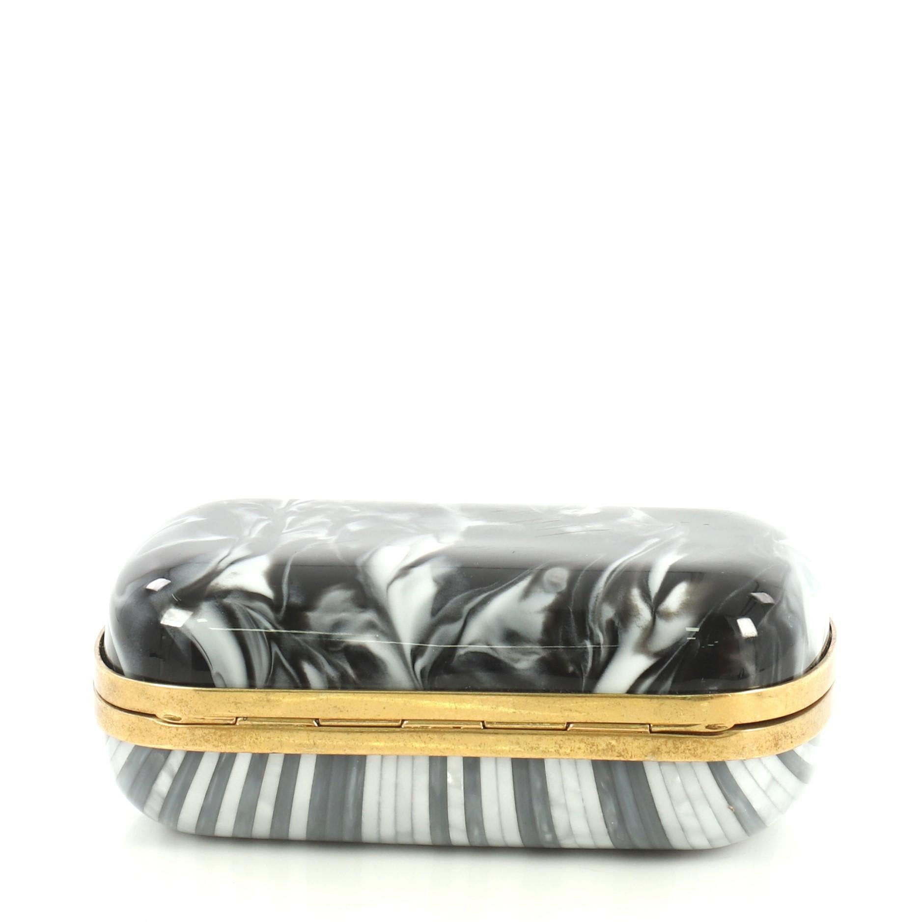 Alexander McQueen Skull Box Clutch Marbled Plexiglass Small In Good Condition In NY, NY