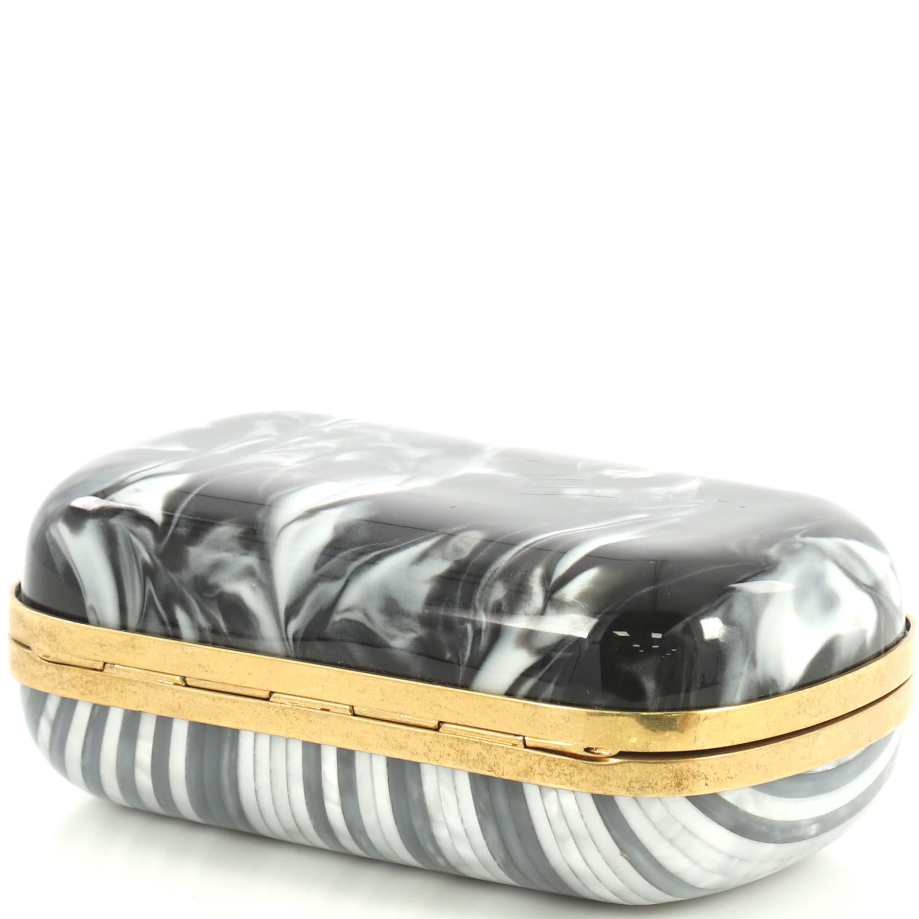 Women's Alexander McQueen Skull Box Clutch Marbled Plexiglass Small