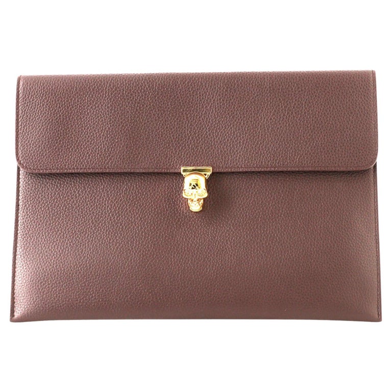 Alexander McQueen Skull Envelope Clutch Leather For Sale at 1stDibs