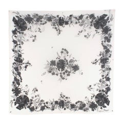 Alexander McQueen Skull & Floral-Print Silk Scarf