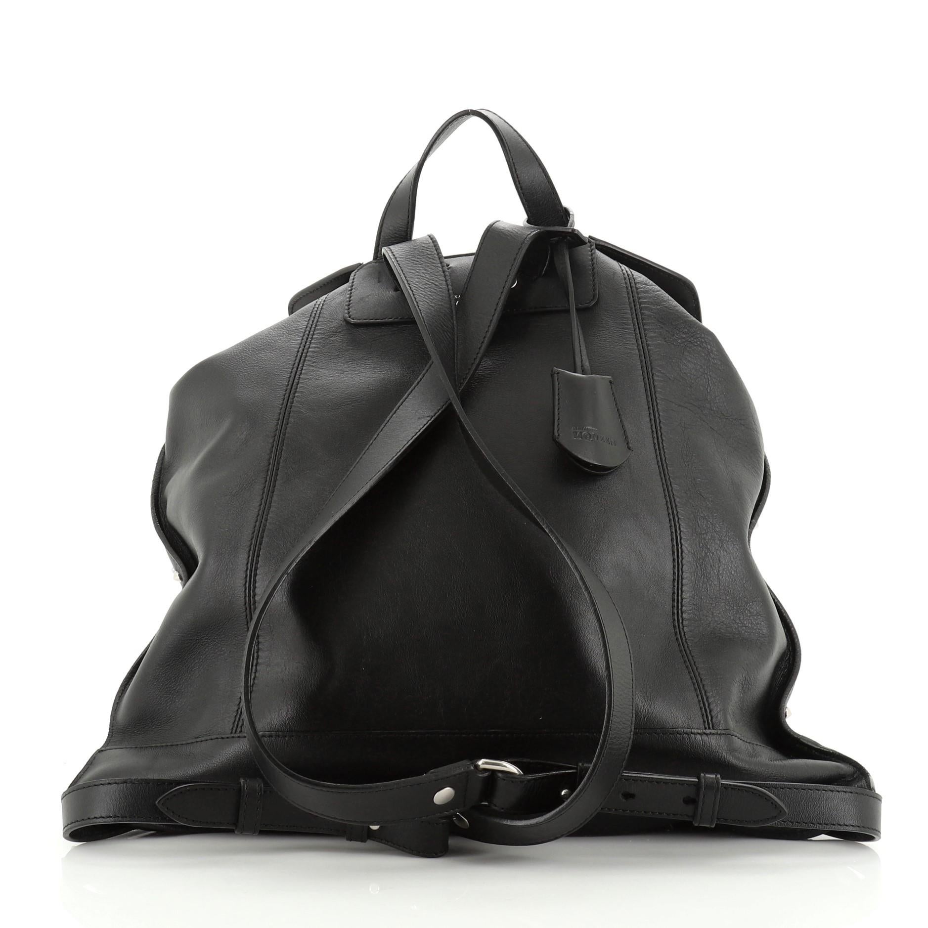 Alexander McQueen Skull Padlock Backpack Studded Leather Large at