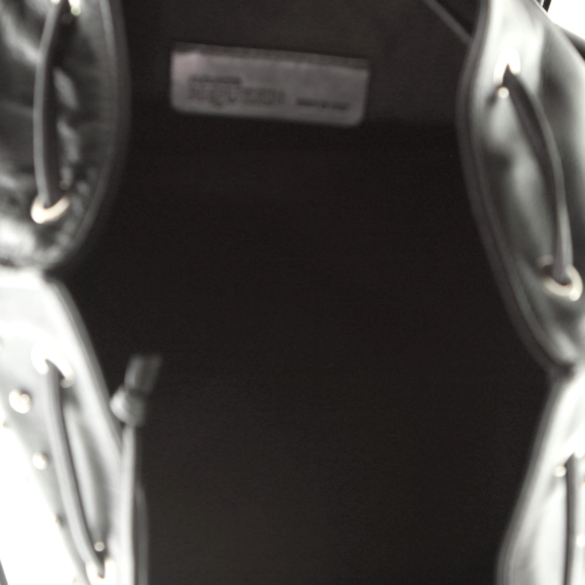 Black Alexander McQueen Skull Padlock Backpack Studded Leather Large