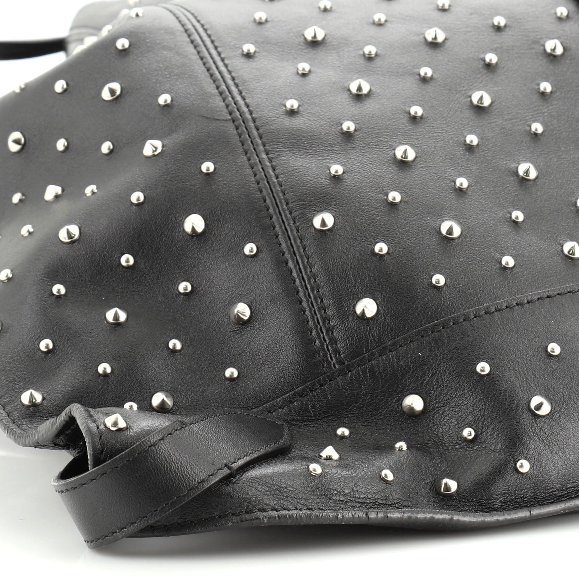 Alexander McQueen Skull Padlock Backpack Studded Leather Large In Good Condition In NY, NY