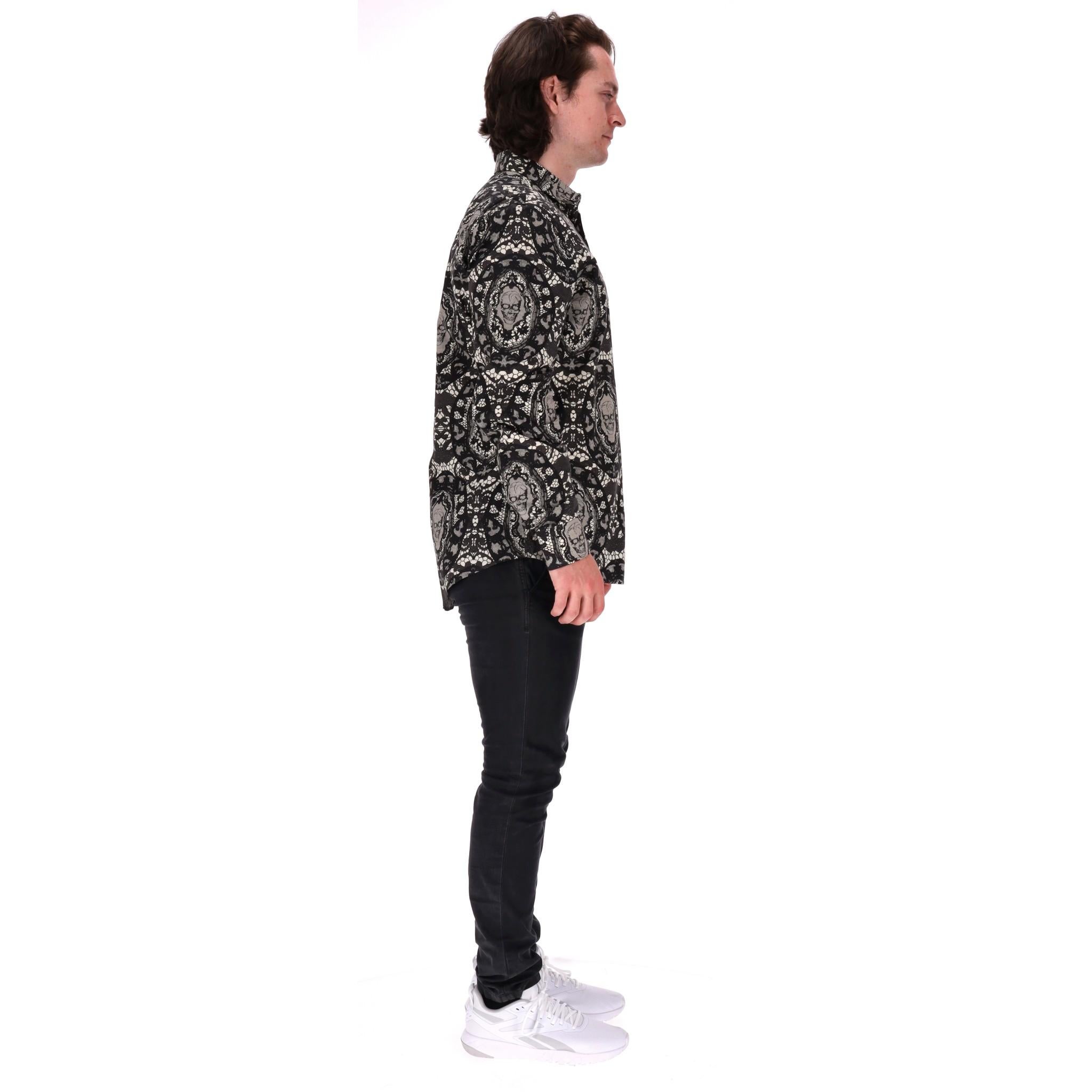 Black Alexander McQueen Skull Print Cotton Shirt