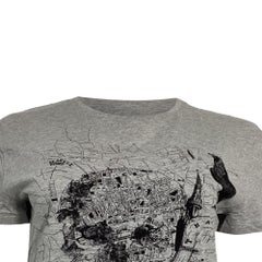 Alexander Mcqueen Skull Print T-Shirt in Grey Cotton