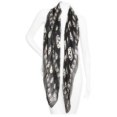 Alexander McQueen Skull Scarf Black