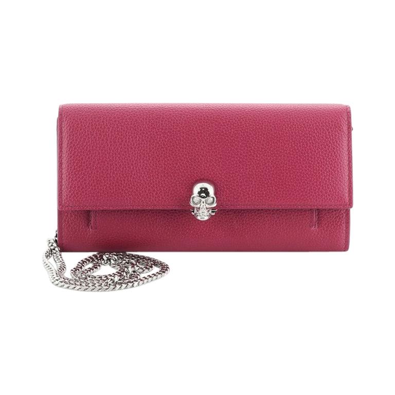 Alexander McQueen Skull Wallet on Chain Leather Small For Sale at 1stdibs