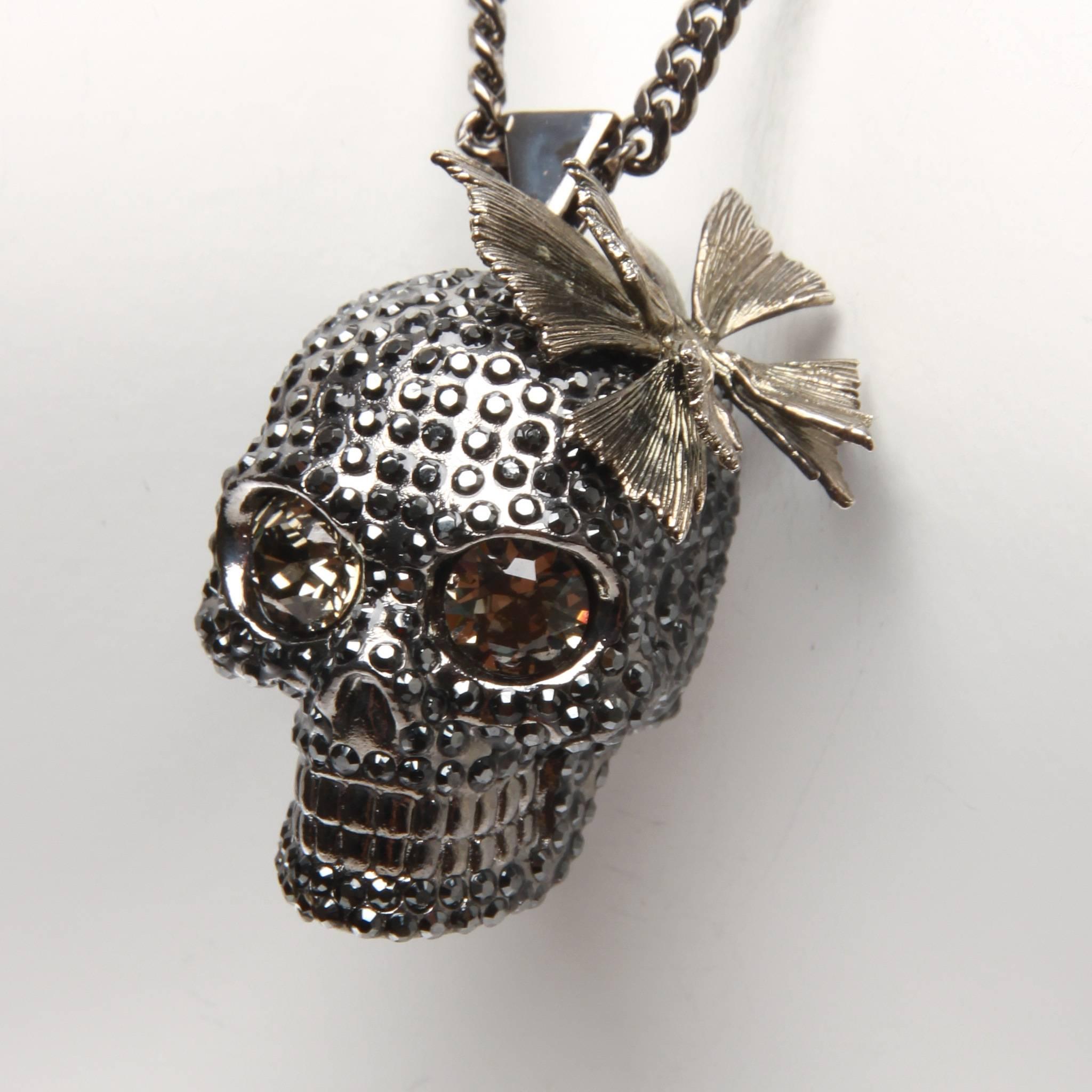 butterfly skull necklace