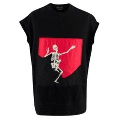 Alexander McQueen Sleeveless Black & Red Skeleton Sweatshirt