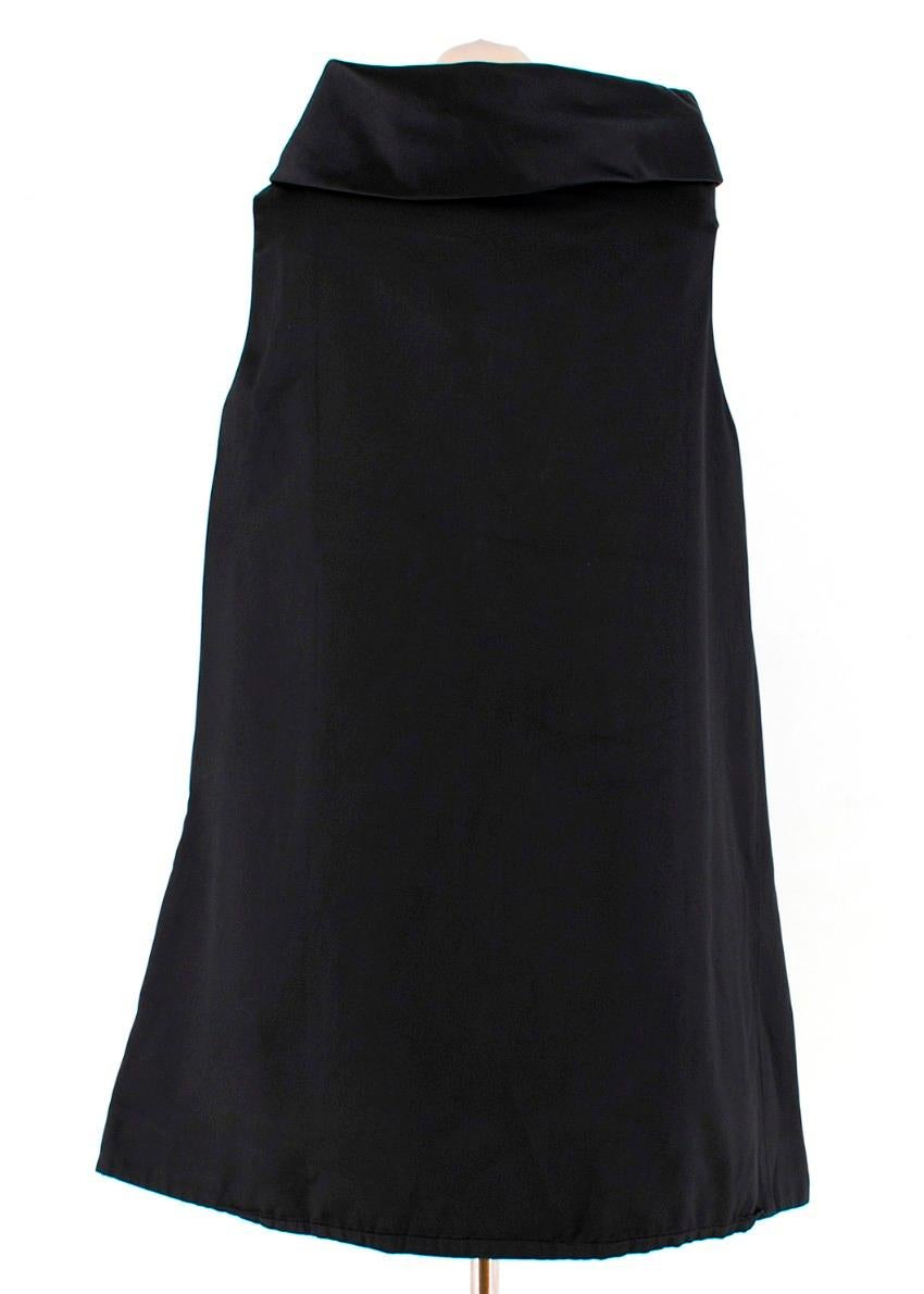 Alexander McQueen Sleeveless Black Satin Dress - Size US 6 In Good Condition For Sale In London, GB