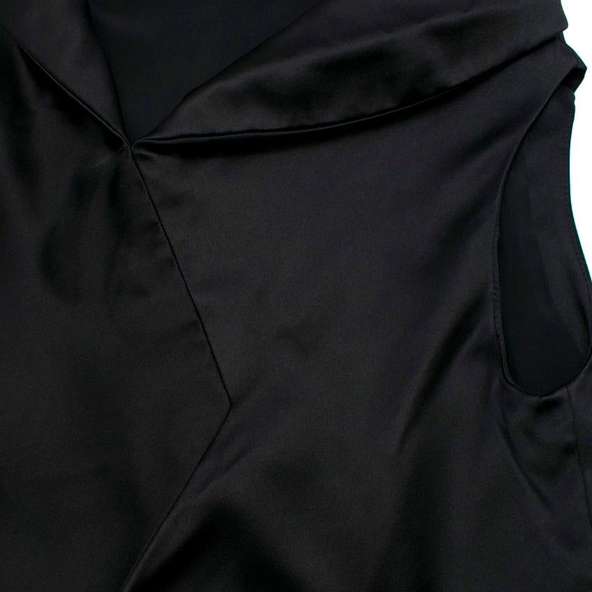 Alexander McQueen Sleeveless Black Satin Dress - Size US 6 For Sale 2