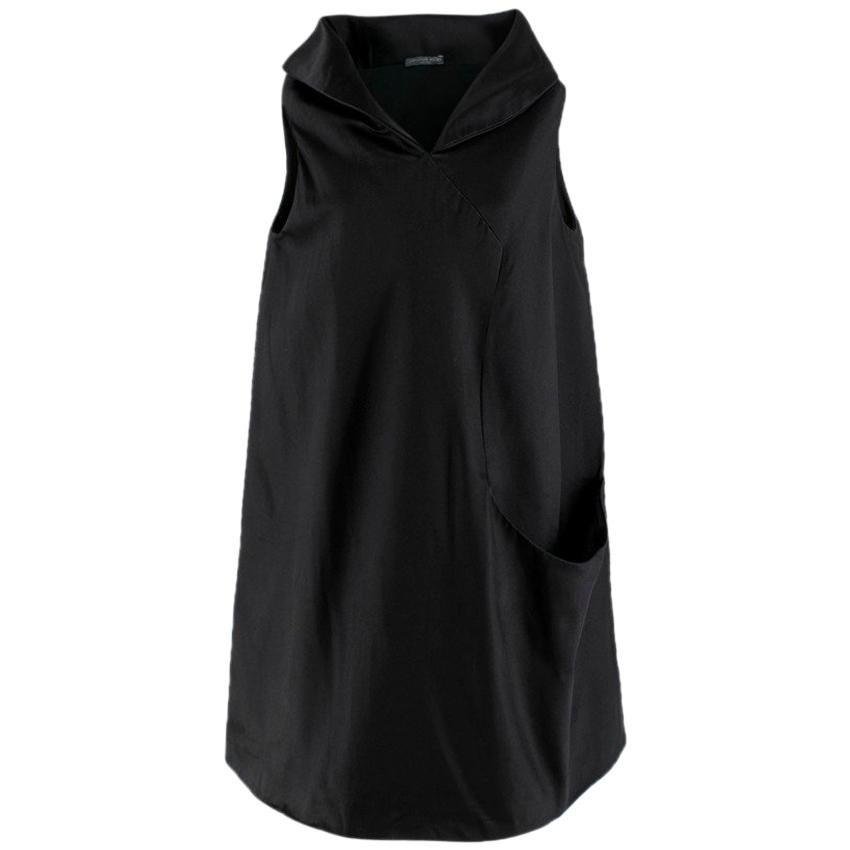 Alexander McQueen Sleeveless Black Satin Dress - Size US 6 For Sale