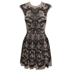 Alexander McQueen Sleeveless Semi Sheer Silk Blend Mini Dress