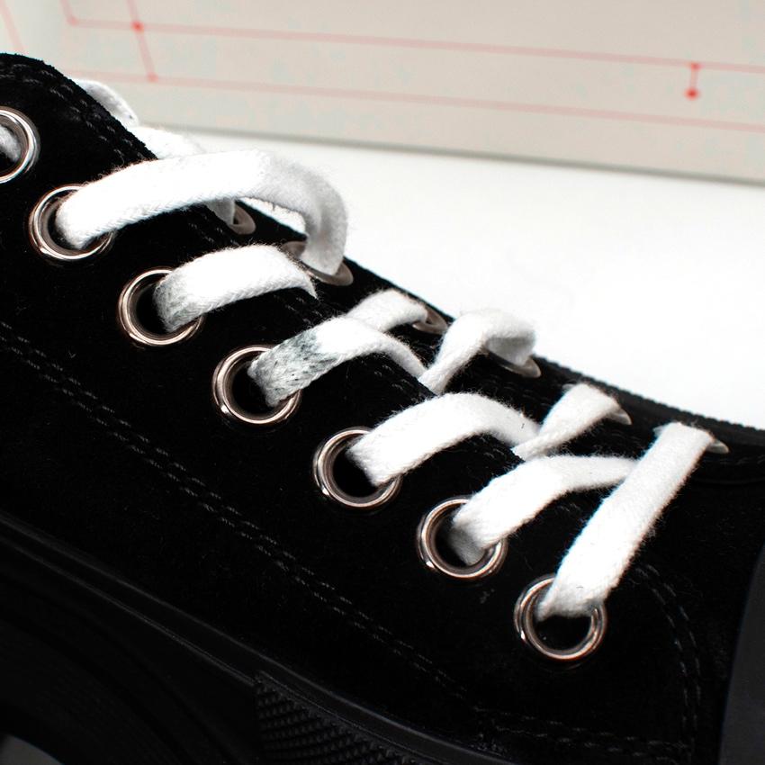 Alexander McQueen Slick Black Suede Platform Sneakers For Sale 3