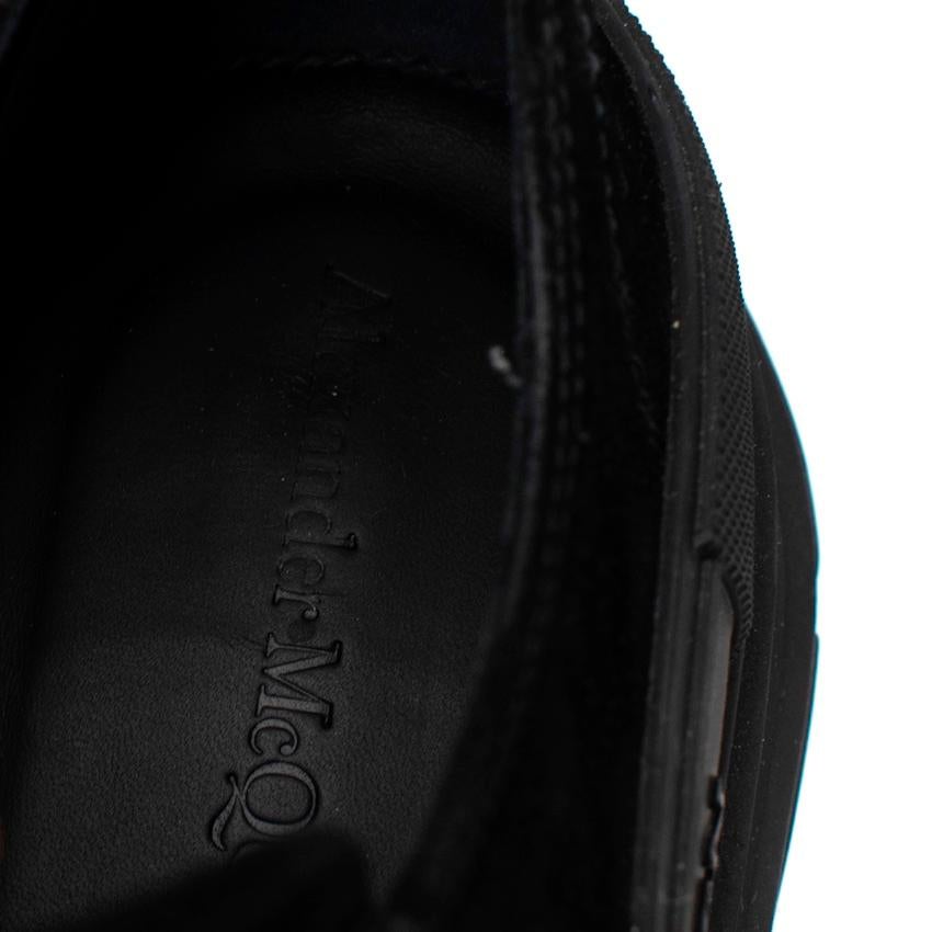 Men's Alexander McQueen Slick Black Suede Platform Sneakers For Sale