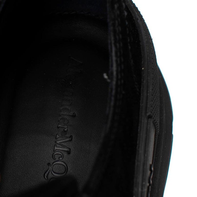 Alexander McQueen Slick Black Suede Platform Sneakers For Sale 3