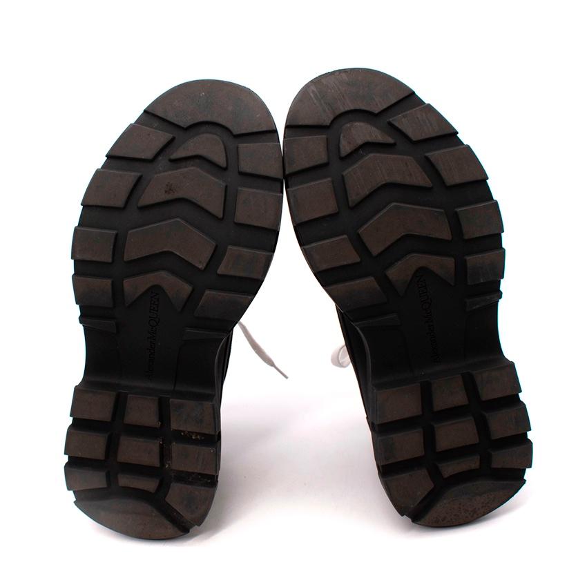 Alexander McQueen Slick Black Suede Platform Sneakers For Sale 1