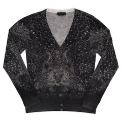 Alexander McQueen Snake Print Wool Cardigan