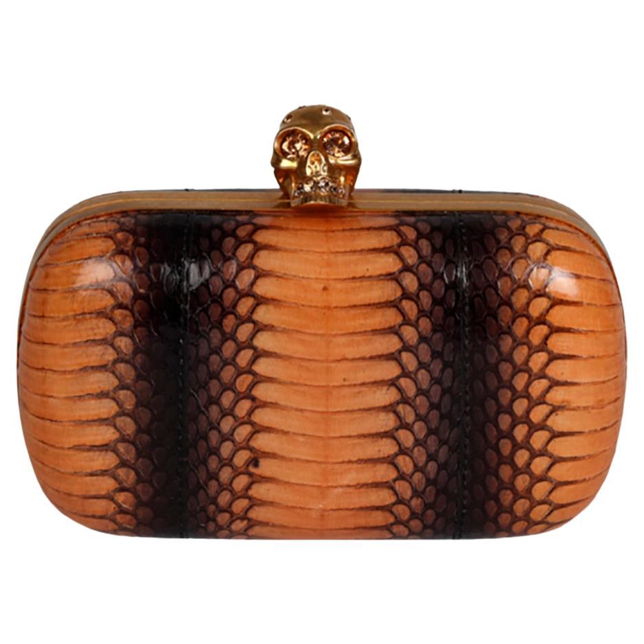 Alexander Mcqueen Snakeskin And Leather Clutch For Sale