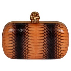 Alexander Mcqueen Snakeskin And Leather Clutch