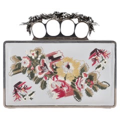 Alexander McQueen Spider & Skull Knuckle Embroidered Leather Clutch Bag