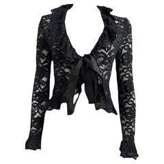 Alexander McQueen - Camicia in pizzo nero primavera 1999
