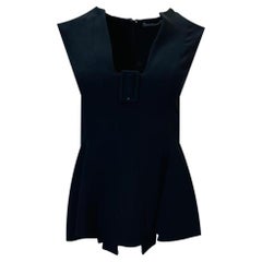 Alexander McQueen Square Buckle Neckline Peplum Top