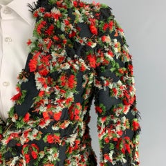 ALEXANDER MCQUEEN SS 18 Size 34 Black Red Green Reversed Jacquard Sport Coat