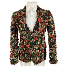 ALEXANDER MCQUEEN SS 18 Size 34 Black Red Green Reversed Jacquard Sport Coat