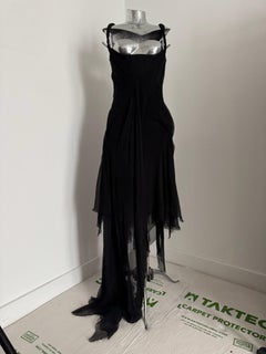 Alexander McQueen SS 2003 Irere Distressed Chiffon Dress