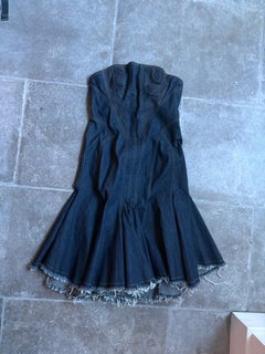 Alexander McQueen SS 2004 Vestido vaquero sin tirantes