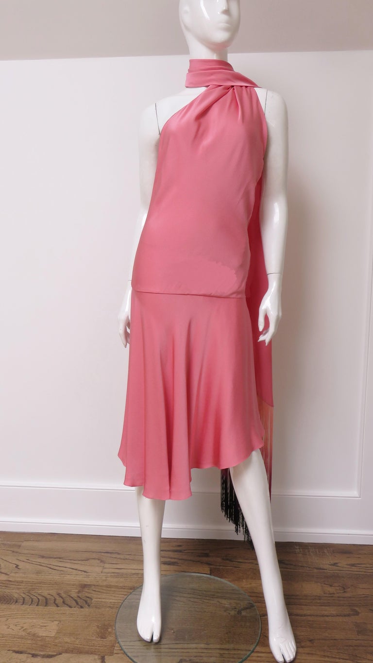 Pink Alexander McQueen S/S 2008 Silk Halter Dress  For Sale