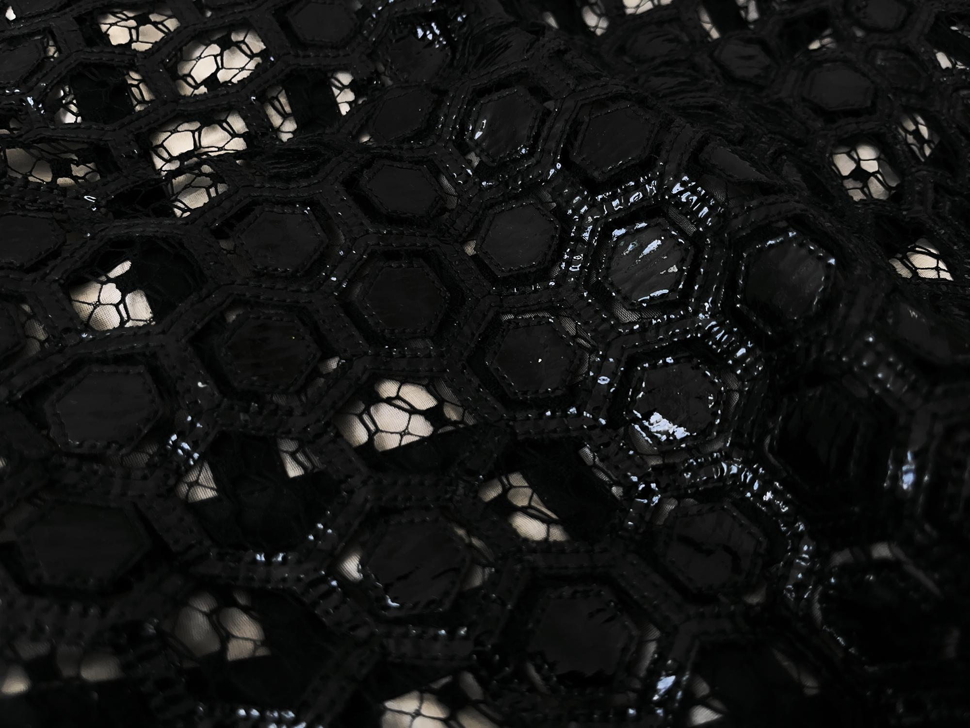 Alexander McQueen SS 2013 Black Honeycomb Corset Runway Bustier 6