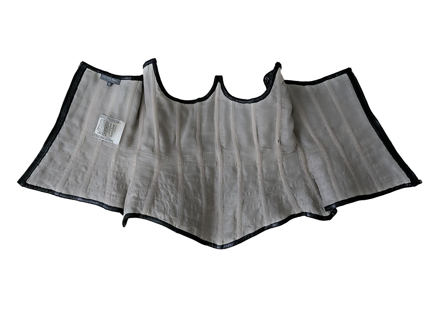 Alexander McQueen SS 2013 Black Honeycomb Corset Runway Bustier 10