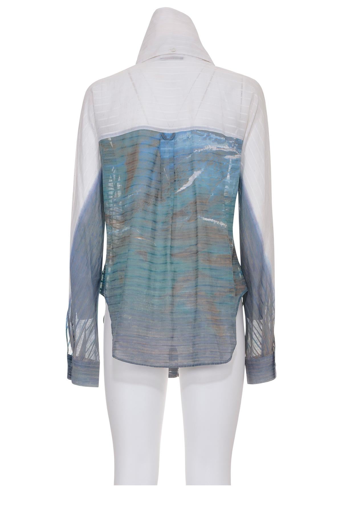 ALEXANDER MCQUEEN SS 97 rare handmade painted shirt In Good Condition For Sale In Milano, MILANO
