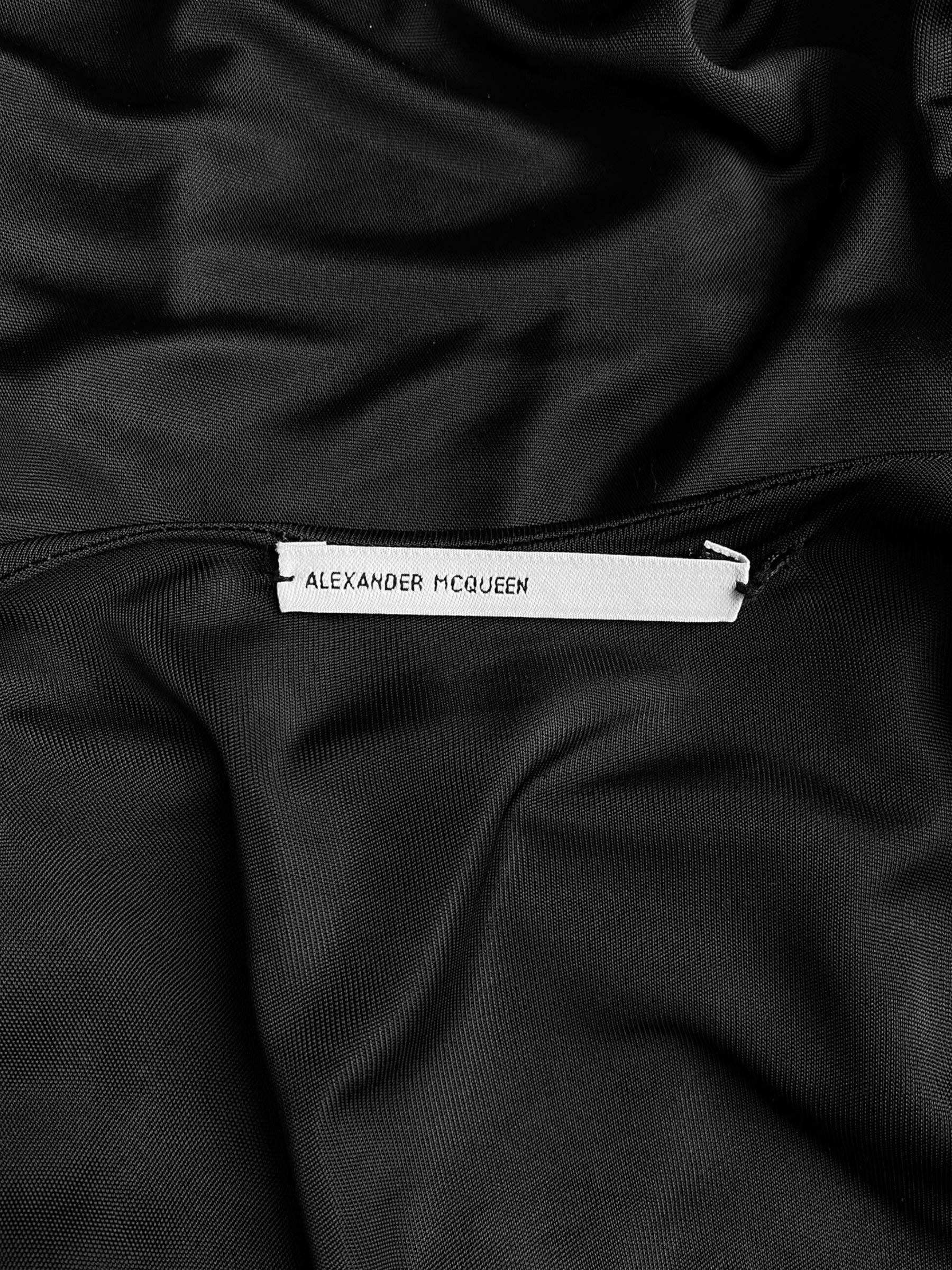 ALEXANDER MCQUEEN ss1996 «THE HUNGER» BLACK RUCHED SLEEVES DRAPED DRESS 6