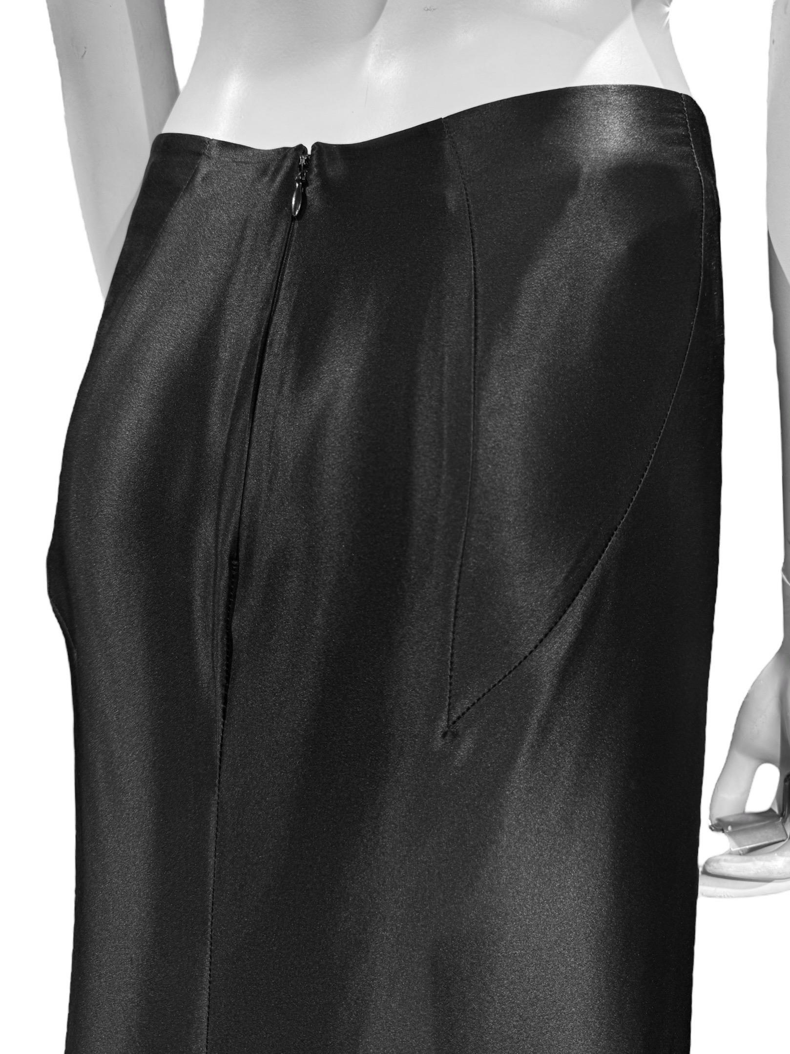 ALEXANDER MCQUEEN SS1999 «No. 13» BLACK SILK MAXI SKIRT 5