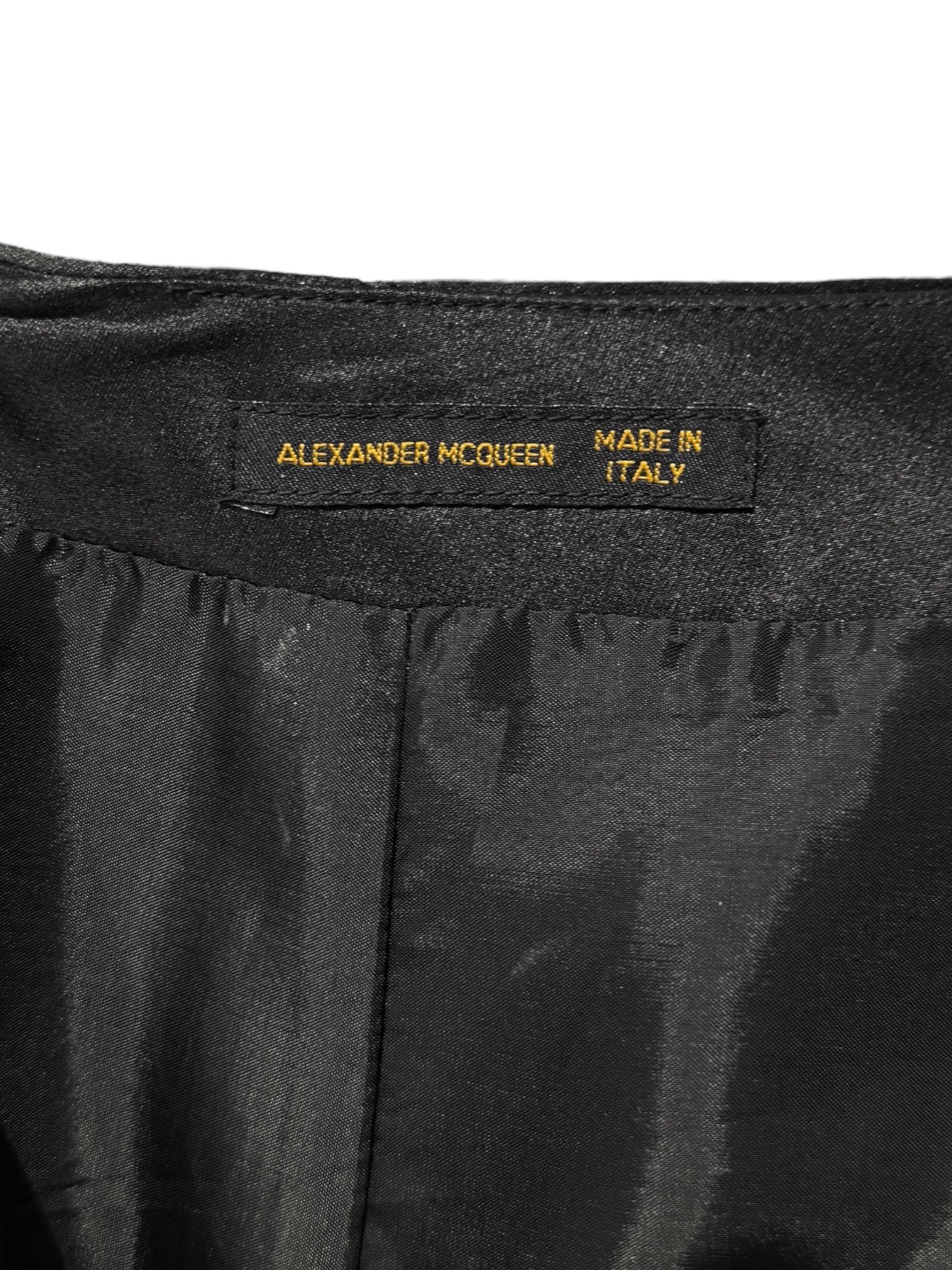 ALEXANDER MCQUEEN SS1999 «No. 13» BLACK SILK MAXI SKIRT 6