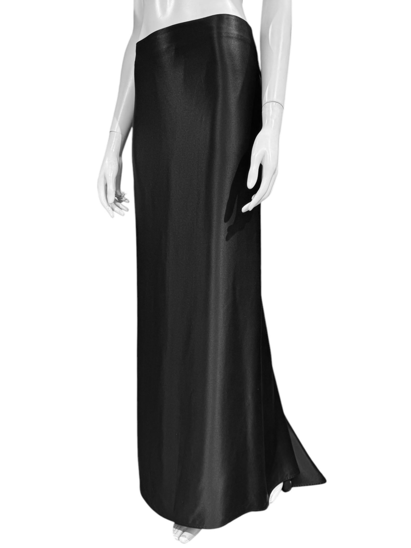 Black ALEXANDER MCQUEEN SS1999 «No. 13» BLACK SILK MAXI SKIRT