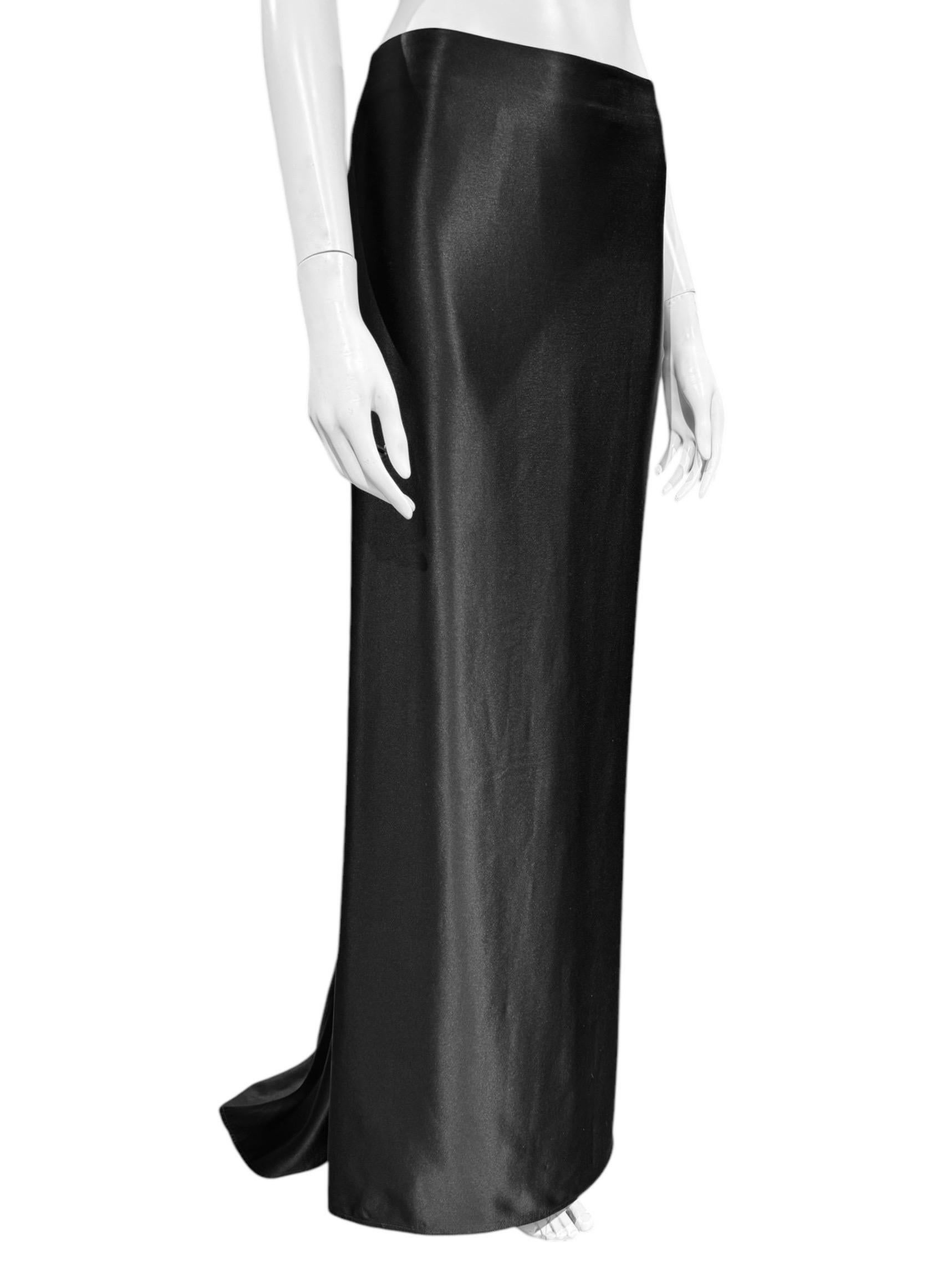 Women's ALEXANDER MCQUEEN SS1999 «No. 13» BLACK SILK MAXI SKIRT