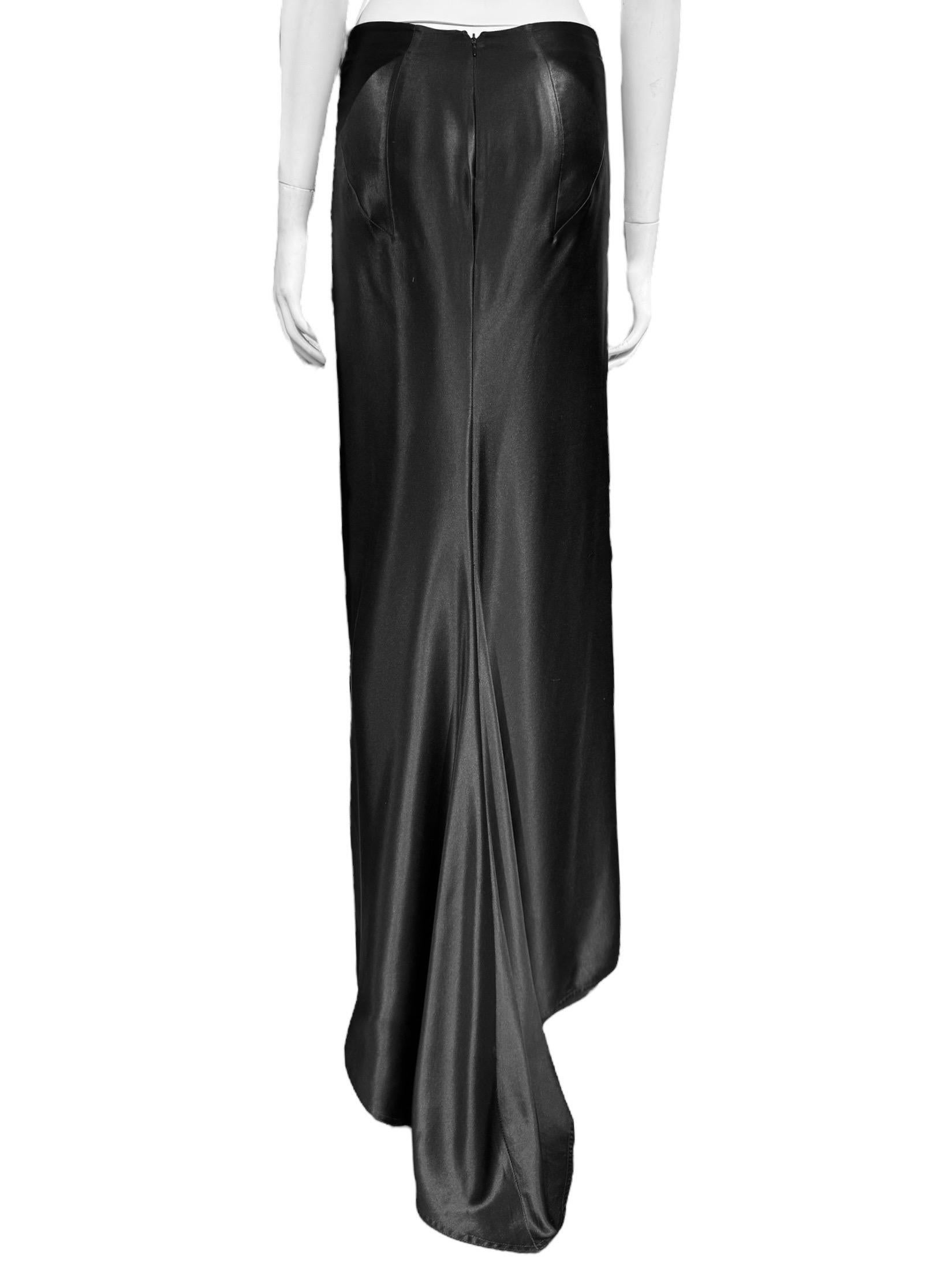 ALEXANDER MCQUEEN SS1999 «No. 13» BLACK SILK MAXI SKIRT 1