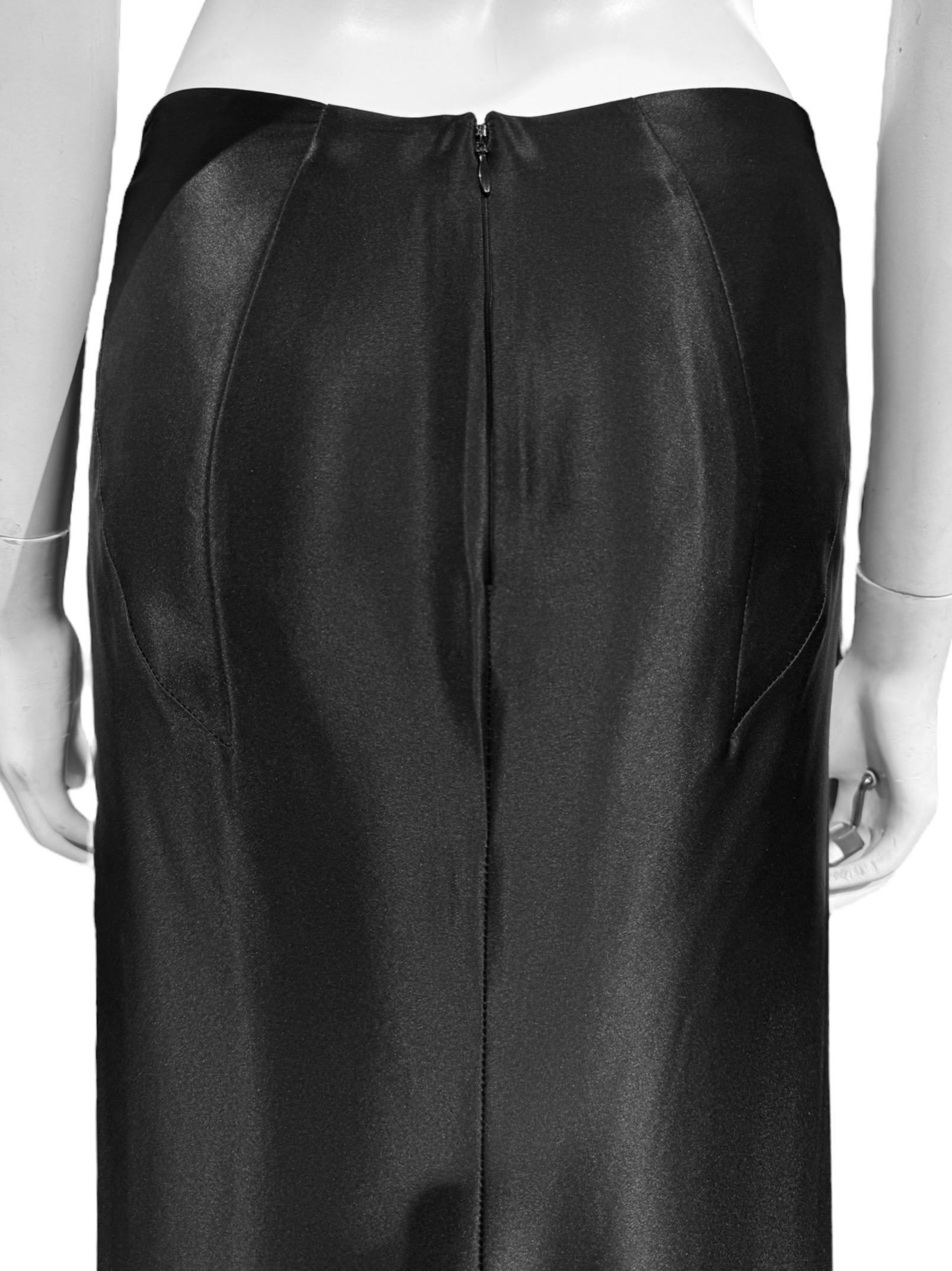 ALEXANDER MCQUEEN SS1999 «No. 13» BLACK SILK MAXI SKIRT 3