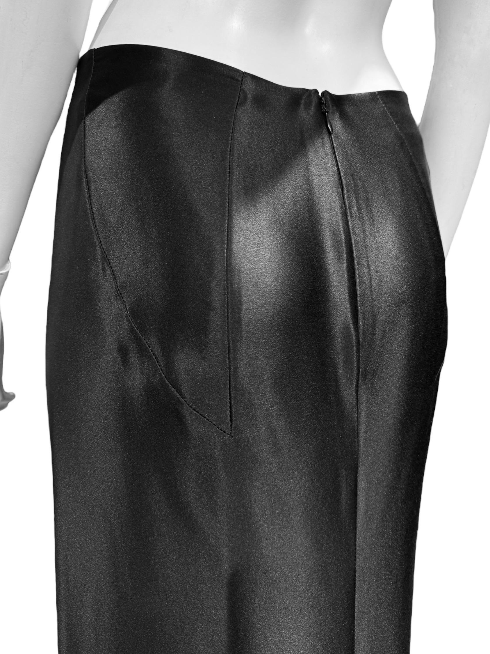 ALEXANDER MCQUEEN SS1999 «No. 13» BLACK SILK MAXI SKIRT 4