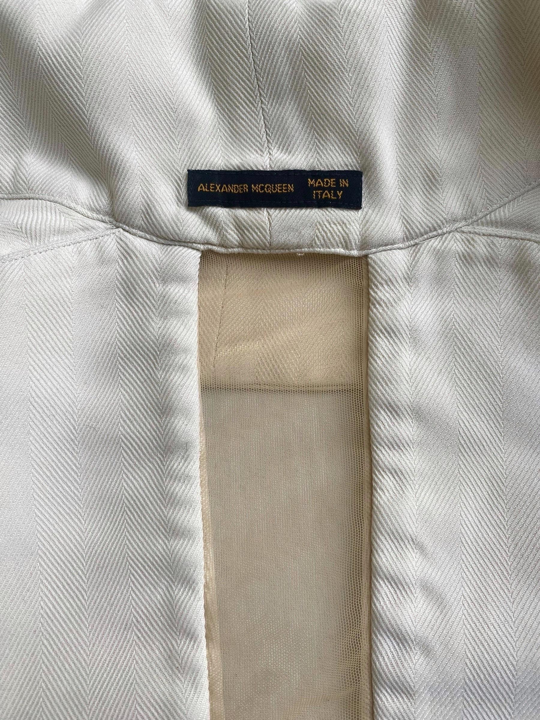 ALEXANDER MCQUEEN ss1999 «NO. 13» CREAM SILK SCULPTED BLAZER 8