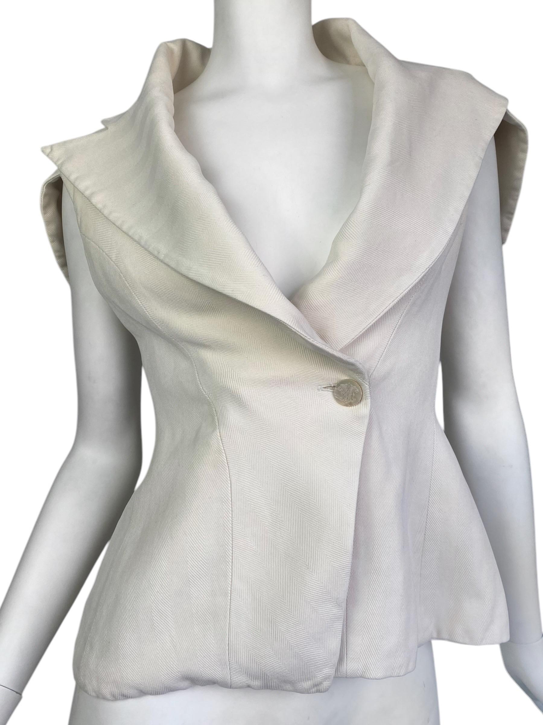 ALEXANDER MCQUEEN ss1999 «NO. 13» CREAM SILK SCULPTED BLAZER 3