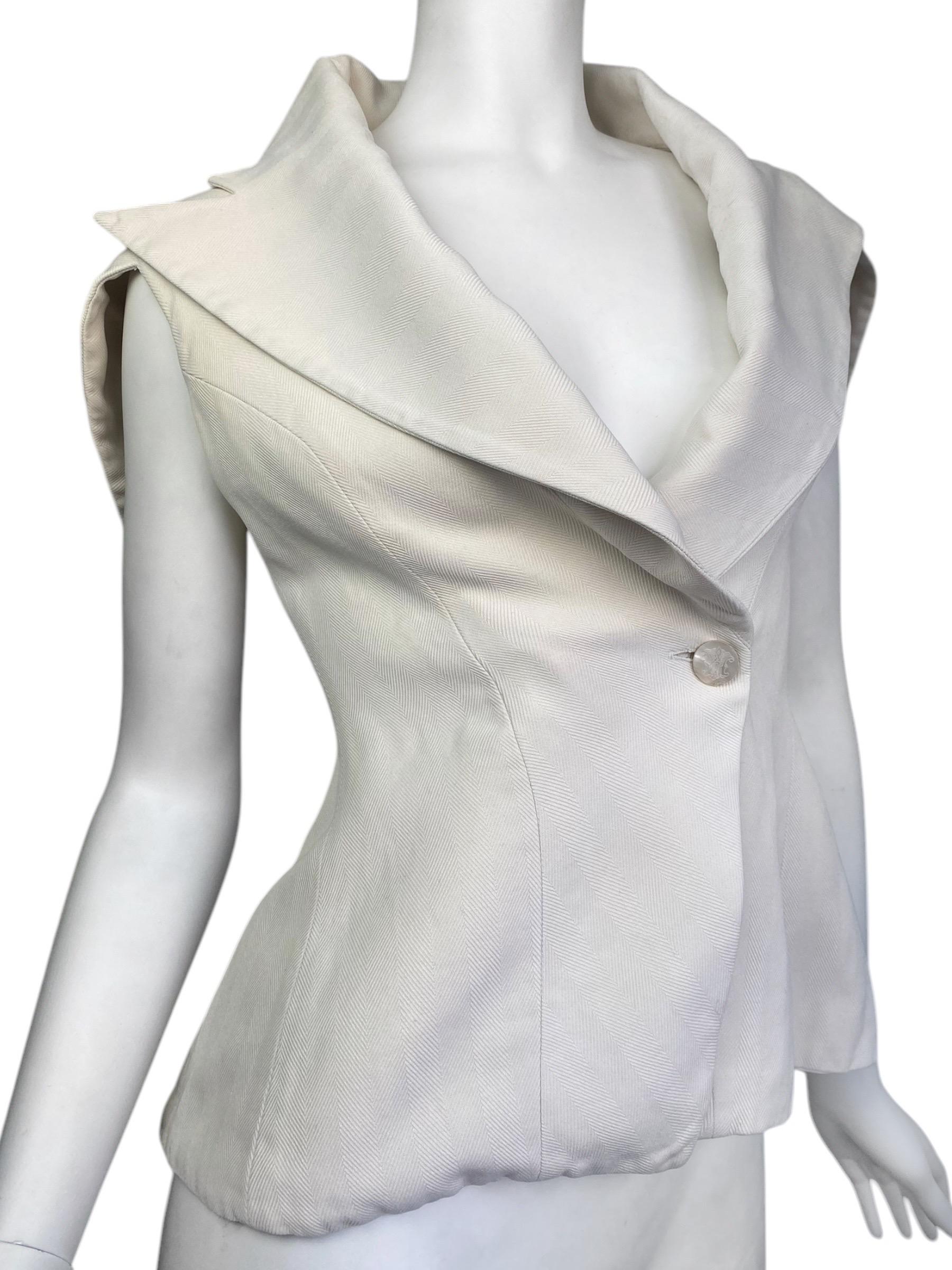 ALEXANDER MCQUEEN ss1999 «NO. 13» CREAM SILK SCULPTED BLAZER 4